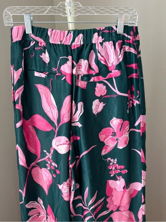 Anthropologie Breezy Floral Tropical Printed Wide Leg Trousers Size 4 - Picture 7 of 10